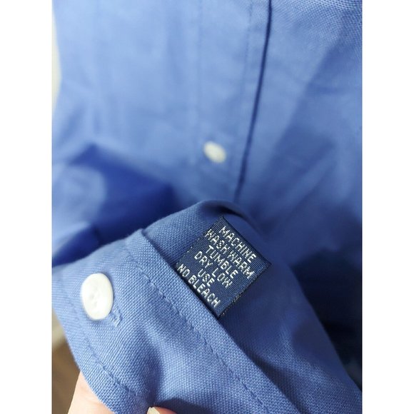 Polo Ralph Lauren 4XL XXXXL Shirt Cotton Button Up Blue Casual Short Sleeve Vtg - Picture 3 of 5